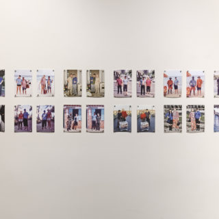 Stine Marie Jacobsen, The Tourist, 2005-ongoing, colour photographs, 6x4 inches each, from Crossing the Line: Contemporary Art from Denmark, Critical Distance Centre for Curators, 2016. Installation documentation by Toni Hafkenscheid.