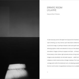 Lyla Rye, Erratic Room, exhibition catalogue, 6 x 9 inches, edition of 25, signed and numbered by the artist, from Erratic Room, curated by Shani K Parsons, TYPOLOGY Projects, 2013.