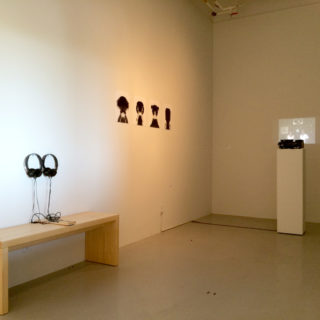 Of Other Faces, curated by Shani K Parsons, installation view with work by Manuel Saiz, Marta Ryczko, and Victoria Fu, TYPOLOGY Projects, 2014.