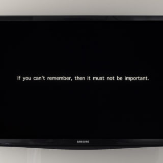 if you can’t remember, then it must not be important (still), 2016, digital video, 8 minutes 24 seconds, from Forward Facing curated by Cass Gardiner, Critical Distance Centre for Curators, 2018. Installation documentation by Toni Hafkenscheid.